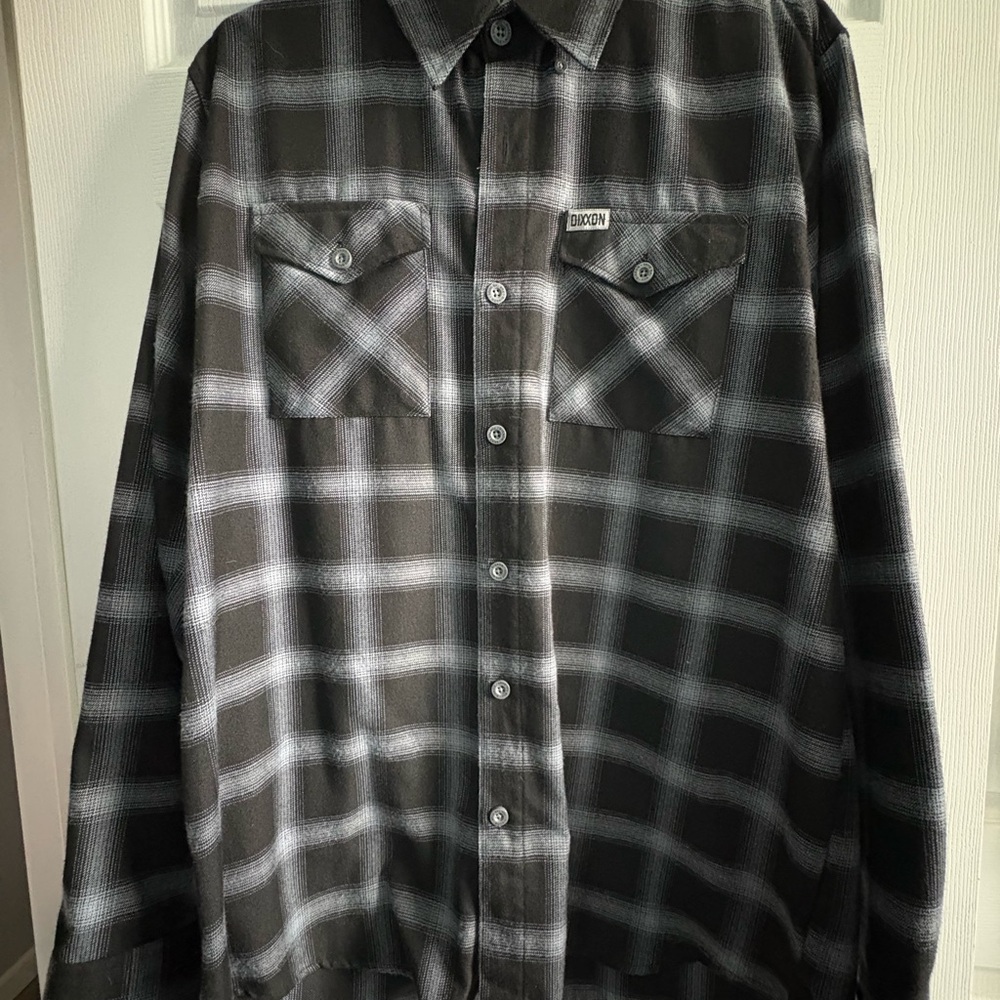 DIXXON Black and Gray Plaid Shirt